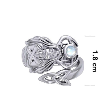 God Cernunnos Silver Ring with Gem TRI2295 - Jewelry